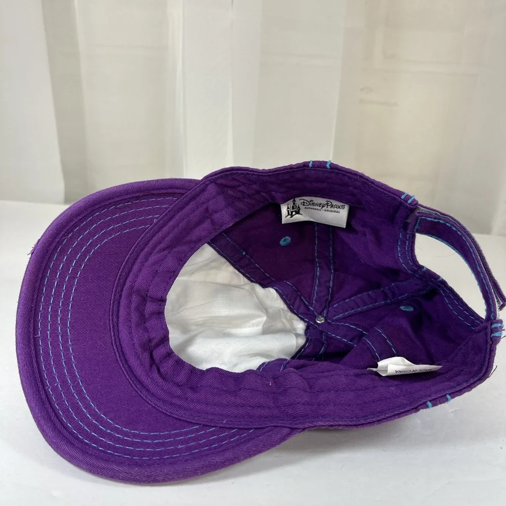 Disney Parks Mickey Mouse Youth Purple Blue Rhinestones Adjustable Ball Cap Hat - Picture 7 of 16